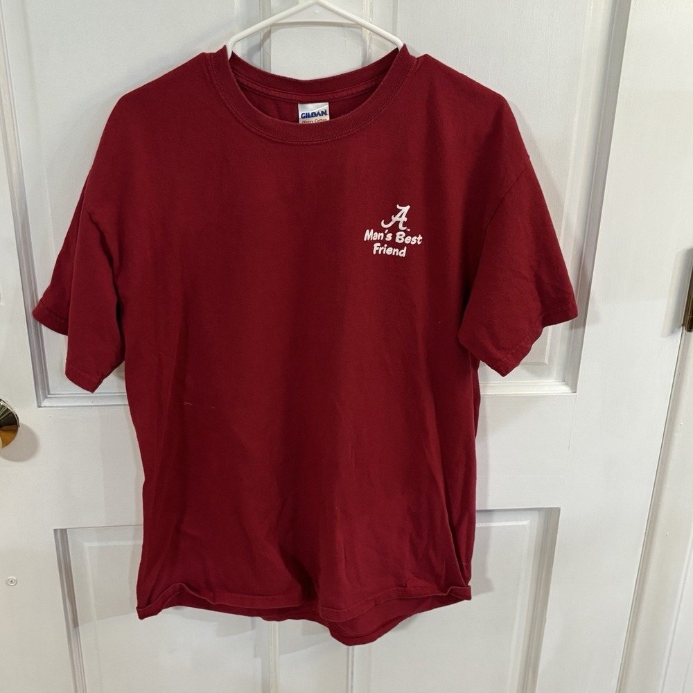Alabama Crimson Tide Shirt Auburn Rivalry Puppy Dog Football Red *flaw Large